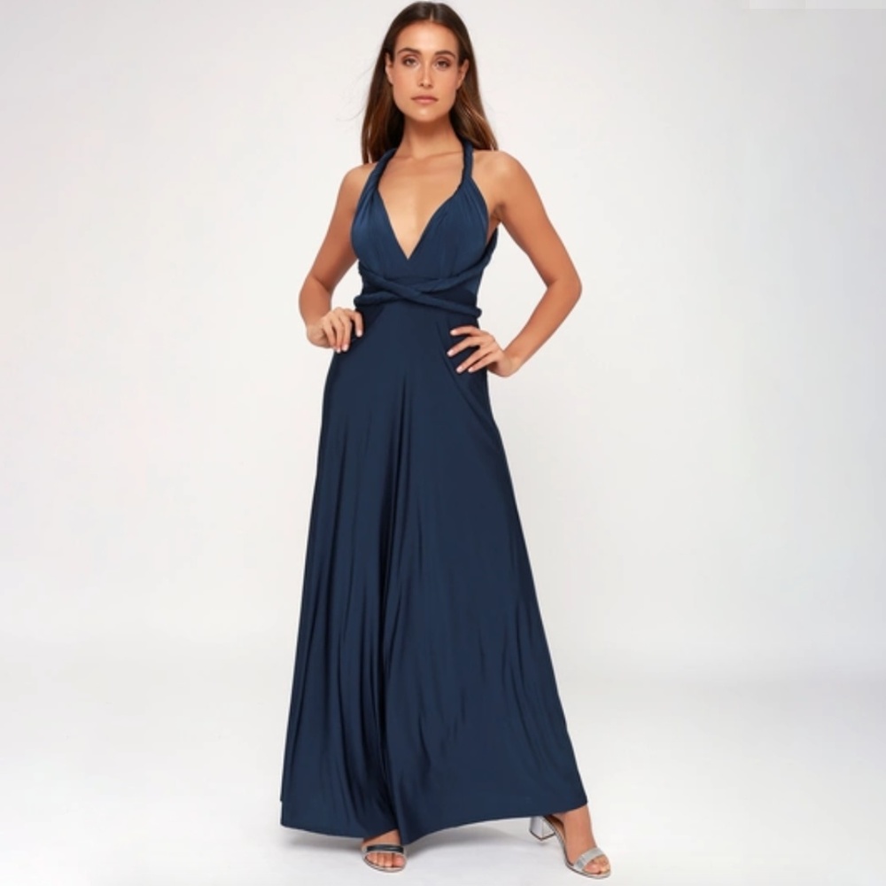 Navy Blue Lulu's Convertible Maxi Dress Formal